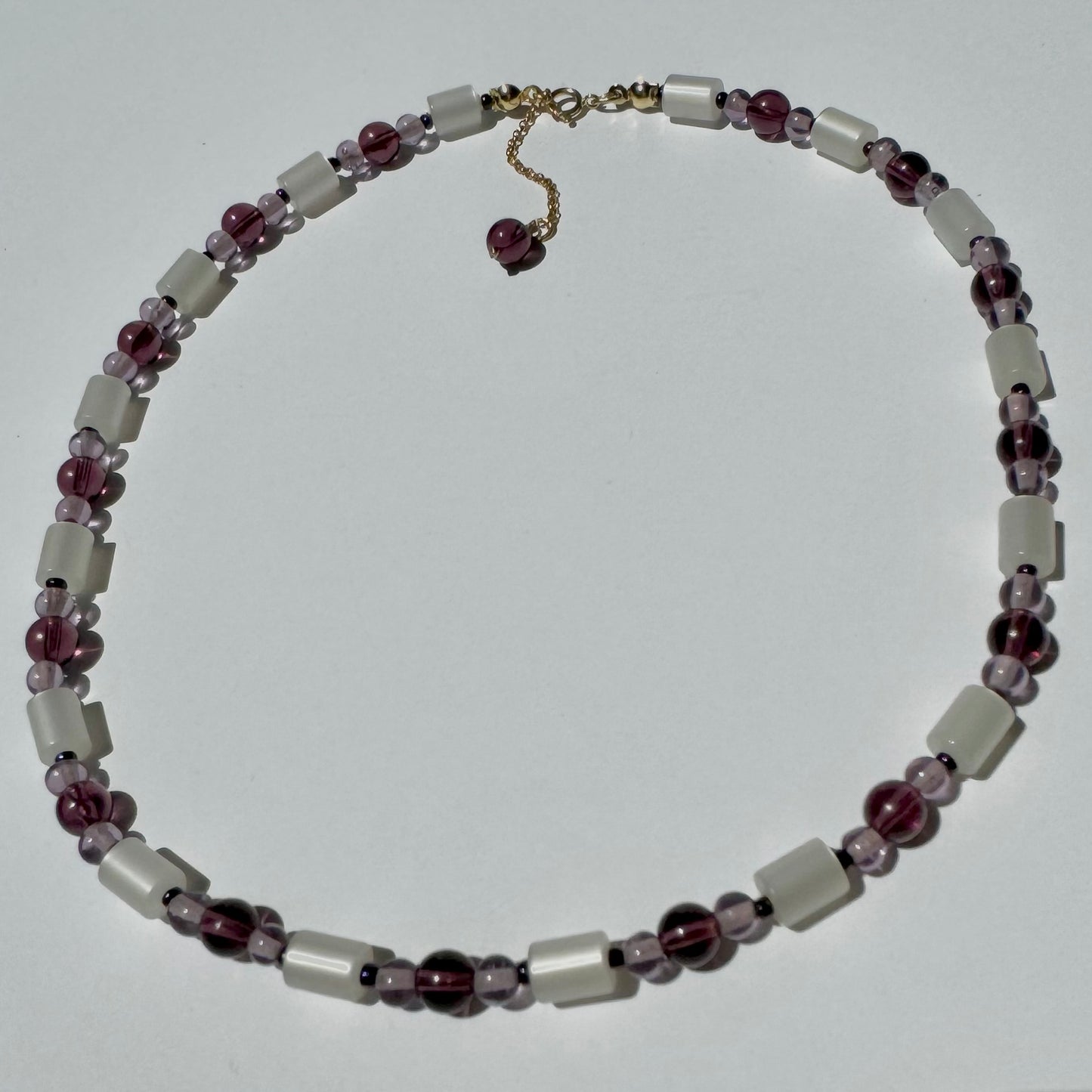 "Violet Hill" Upcycled Beaded Choker Necklace 14" (1/1)