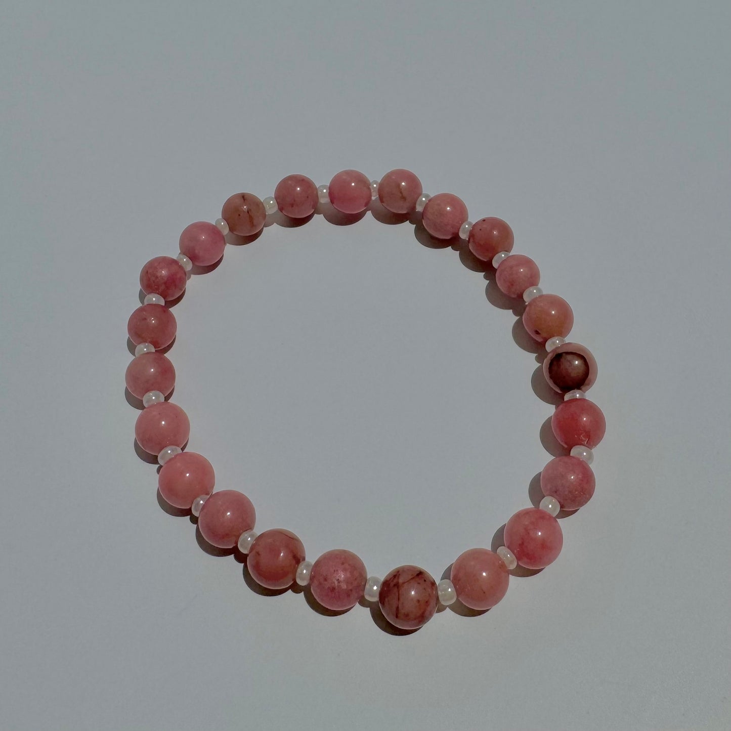 "Whole Lotta Rosie" Upcycled Beaded Stretch Bracelet (1/1)