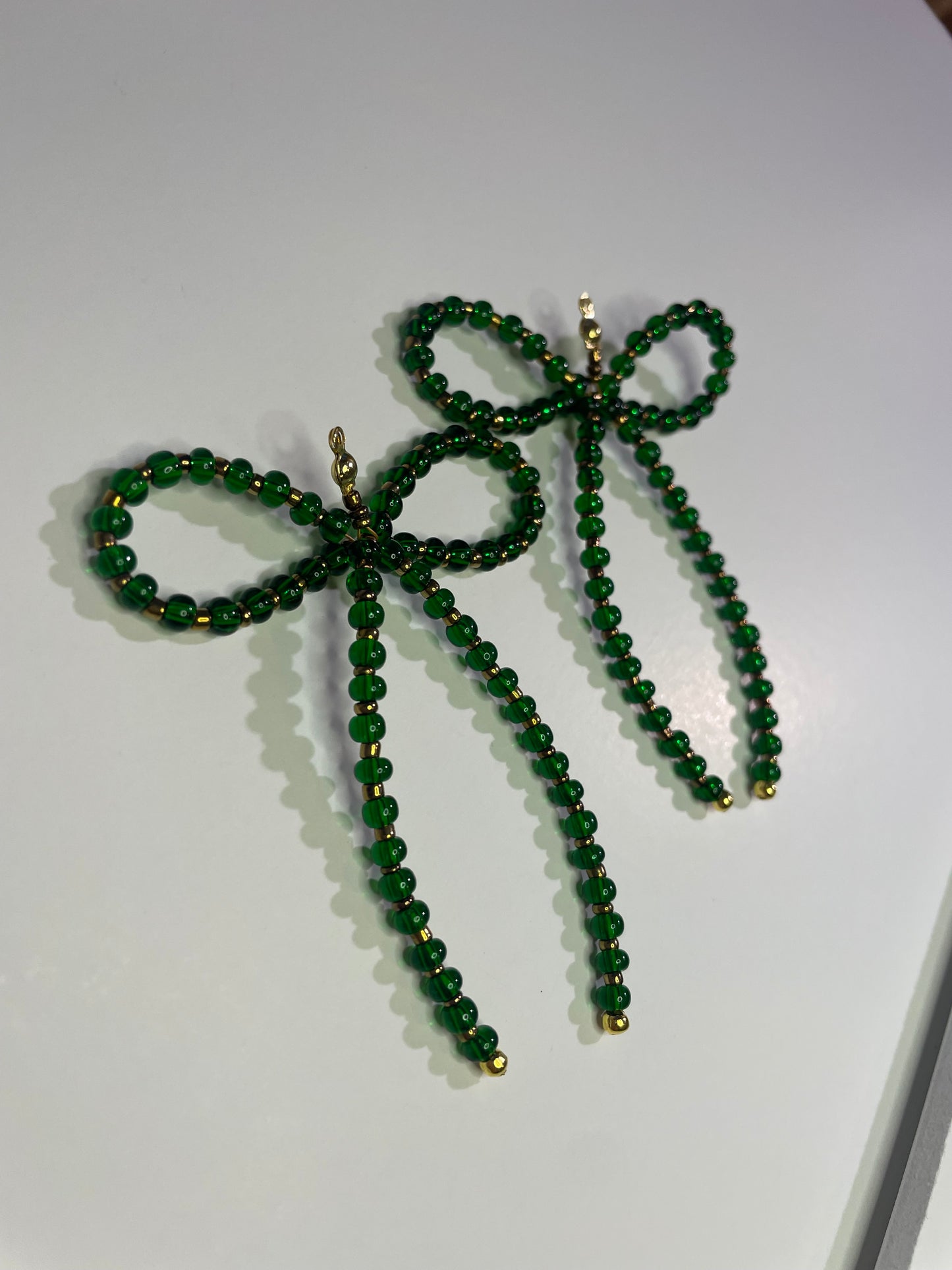 "Big Green Country" Beaded Bow Statement Earring Jackets