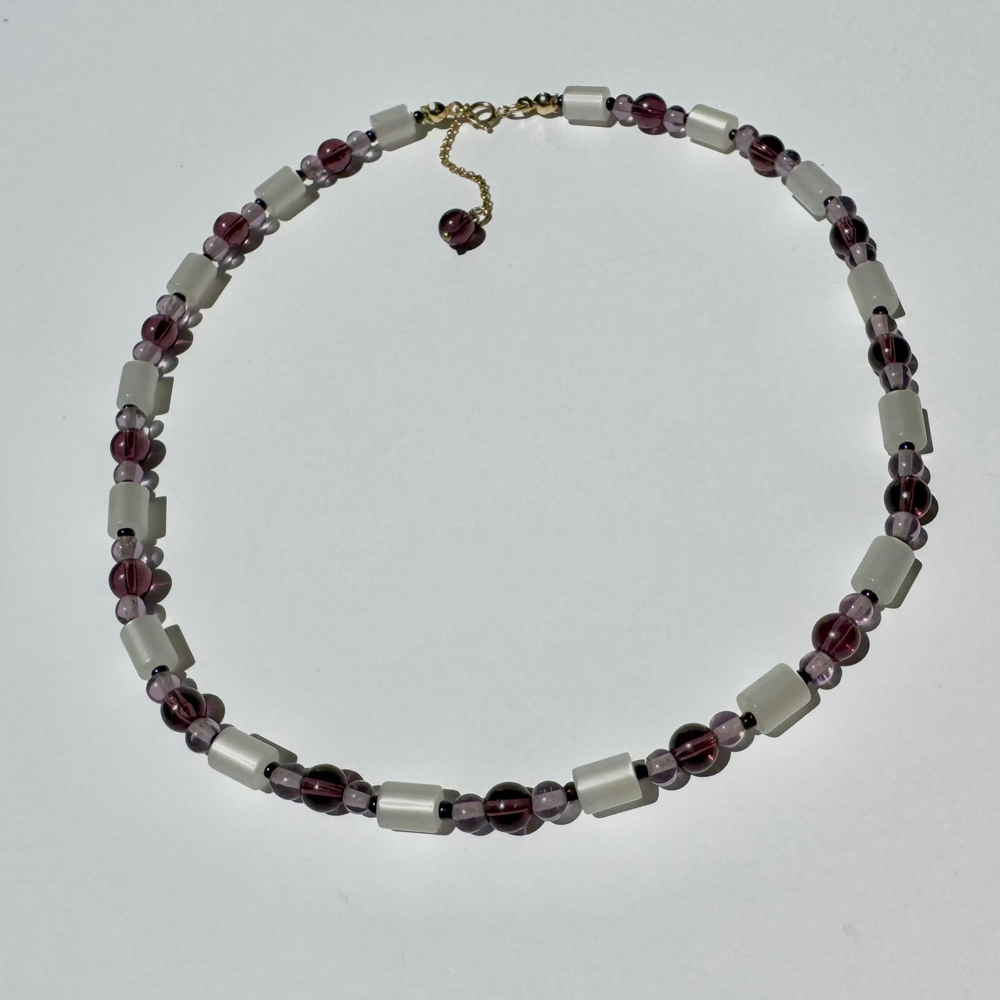 "Violet Hill" Upcycled Beaded Choker Necklace 14" (1/1)