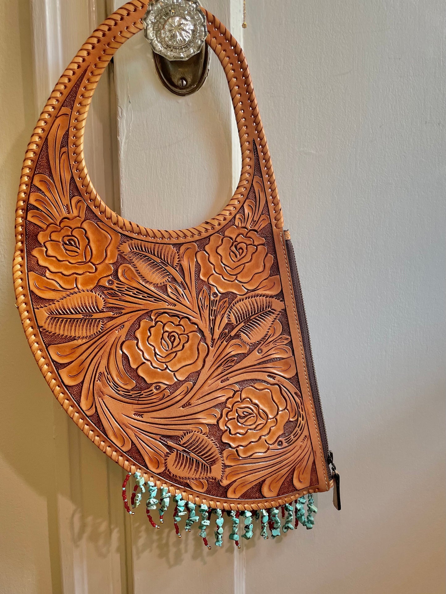 "Singing Winds" Beadazzled Leather Handbag