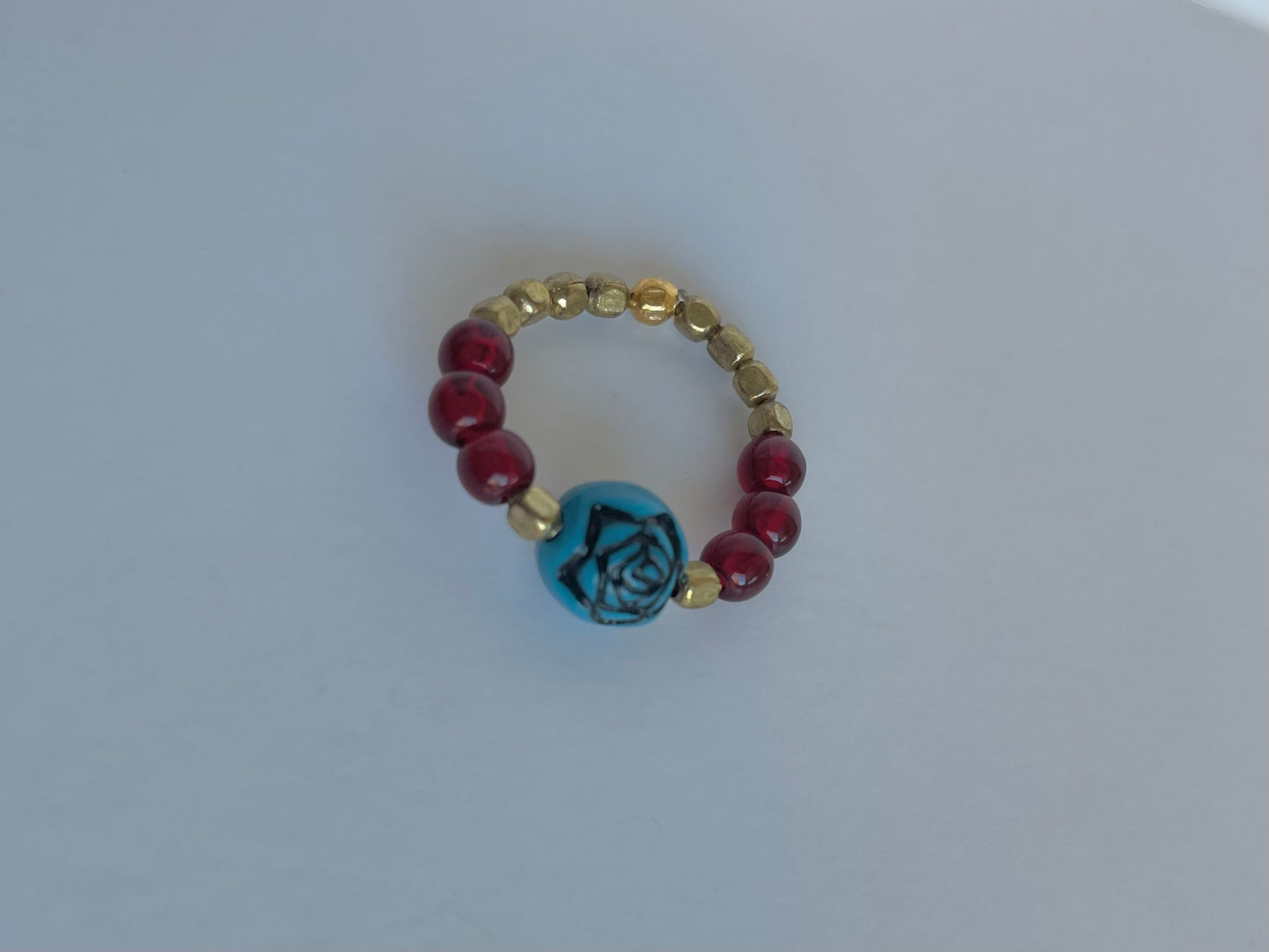"Sugar Magnolia" Beaded Stretch Ring