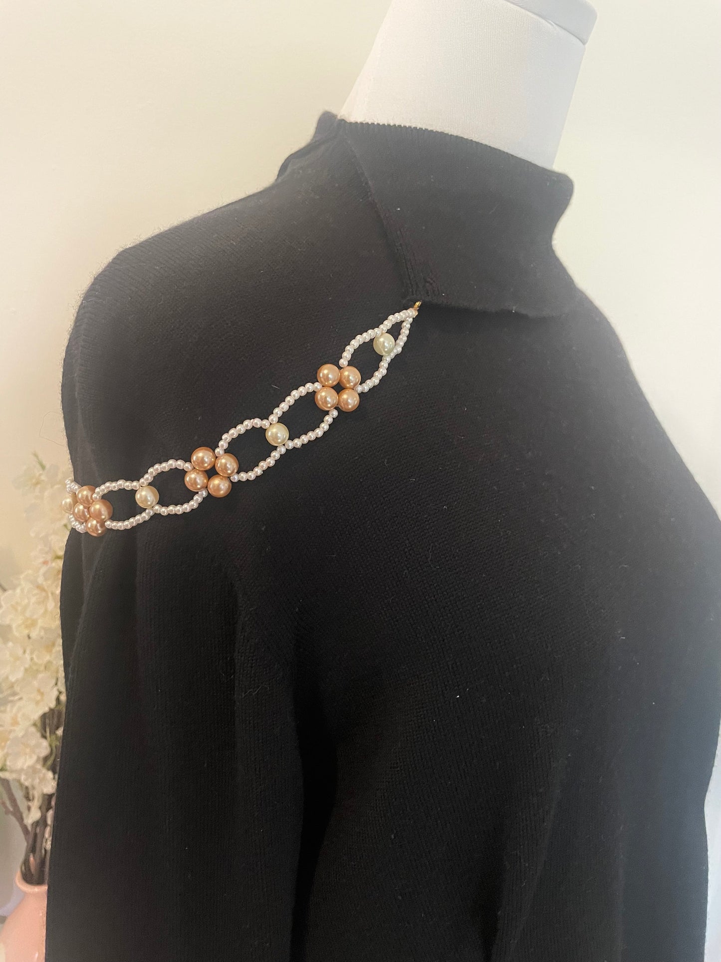 "Manhattan" Beadazzled Vintage Wool Turtleneck