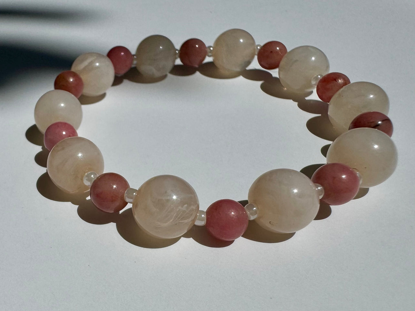 "Ro Ro Rosey" Upcycled Beaded Stretch Bracelet (1/1)