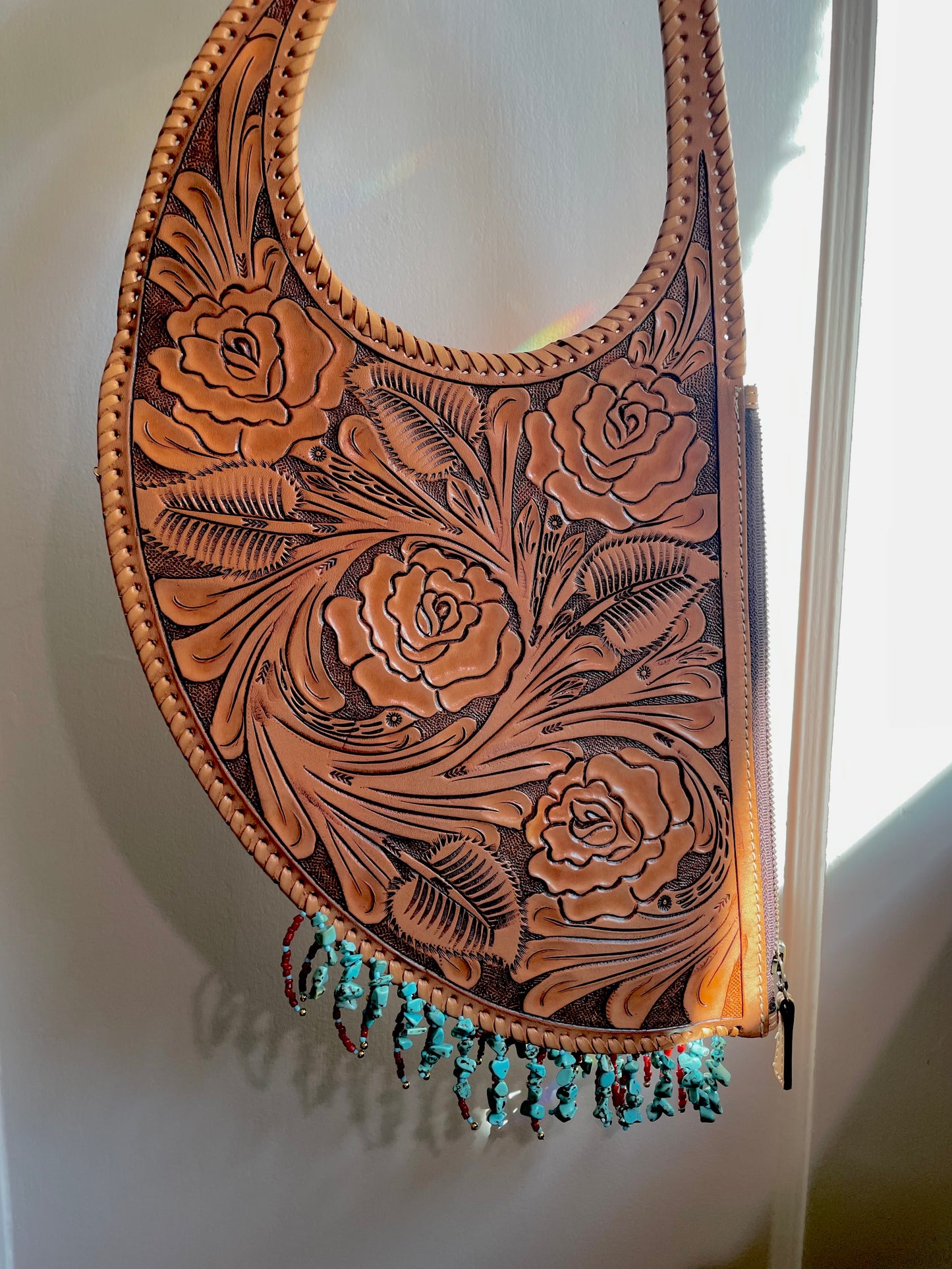 "Singing Winds" Beadazzled Leather Handbag