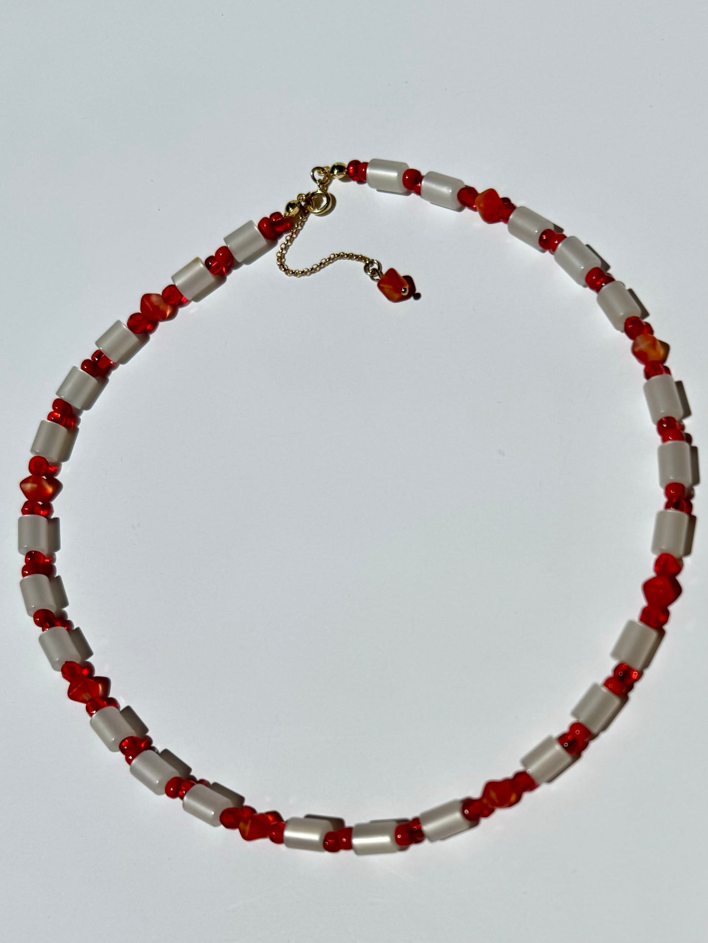 "Set My Heart on Fire" Upcycled Beaded Choker Necklace 14" (1/1)