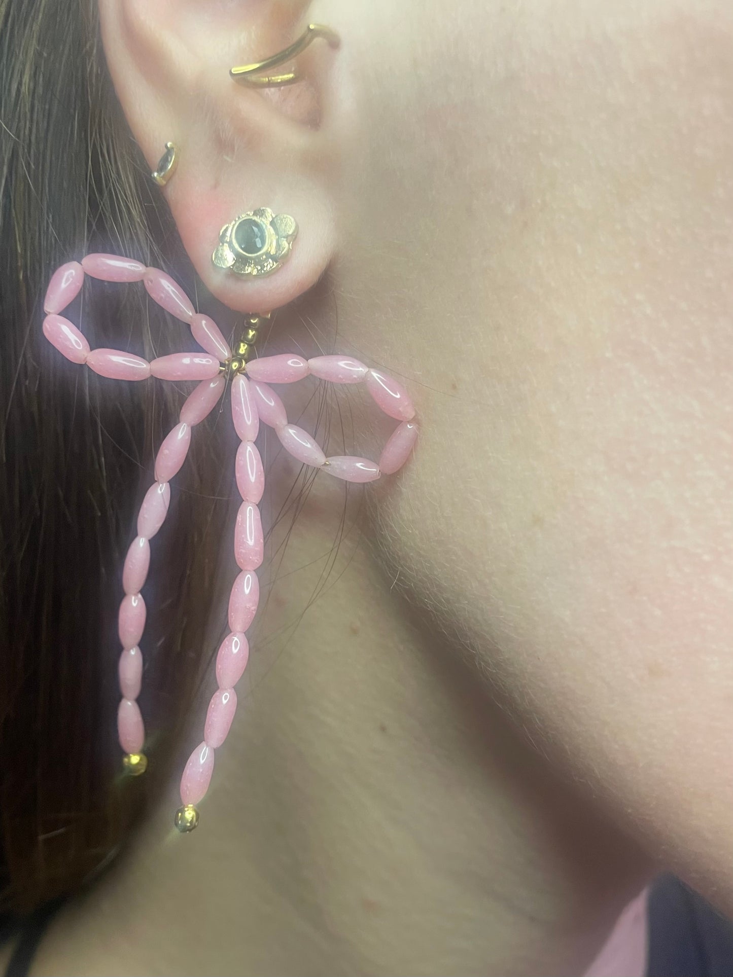 "Bow Down" Beaded Bow Statement Earring Jackets