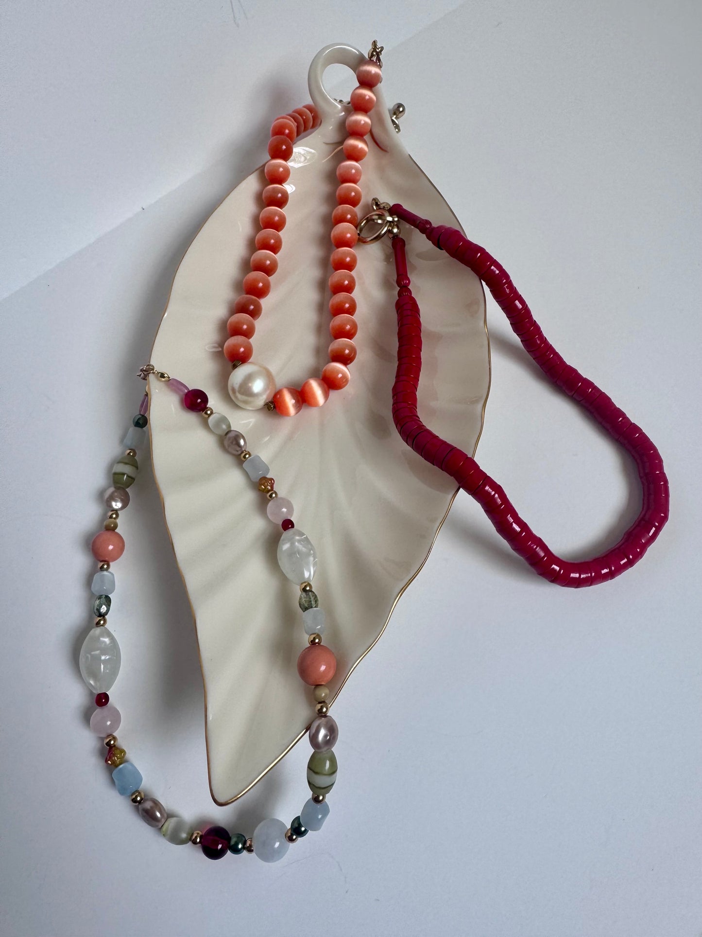 "Orange Moon" Upcycled Beaded Choker Necklace