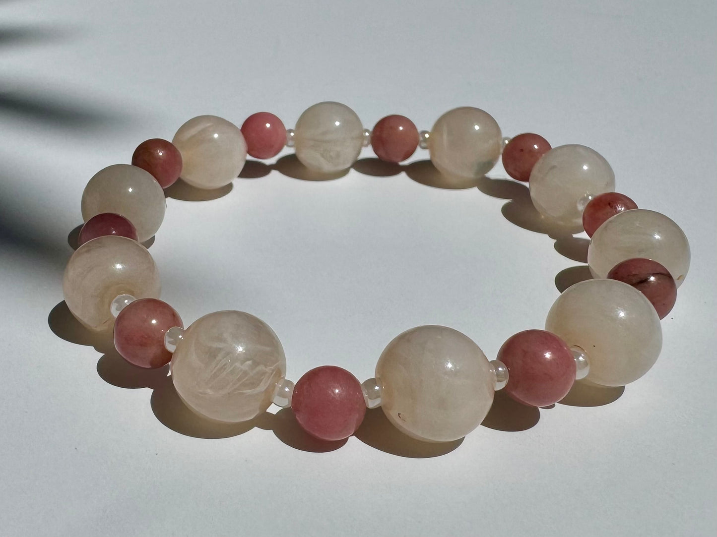 "Ro Ro Rosey" Upcycled Beaded Stretch Bracelet (1/1)