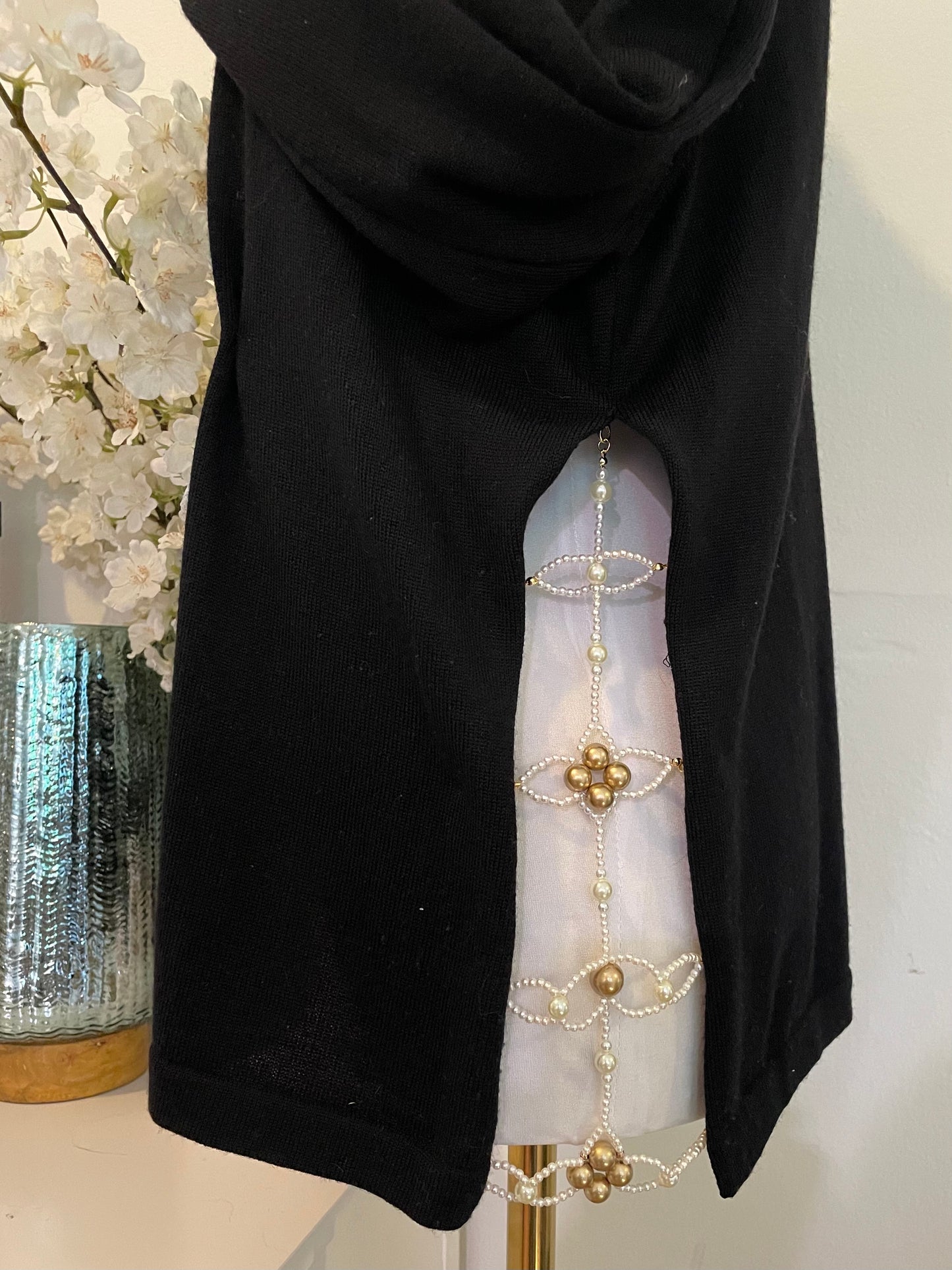 "Manhattan" Beadazzled Vintage Wool Turtleneck