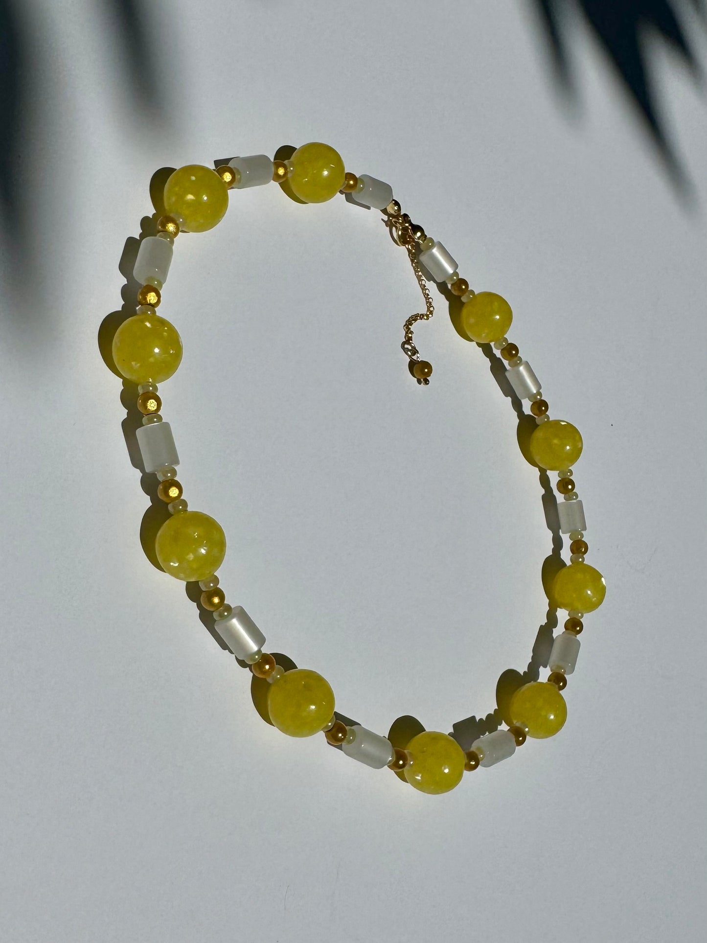 "Good Day Sunshine" Upcycled Beaded Choker Necklace 14" (1/1)