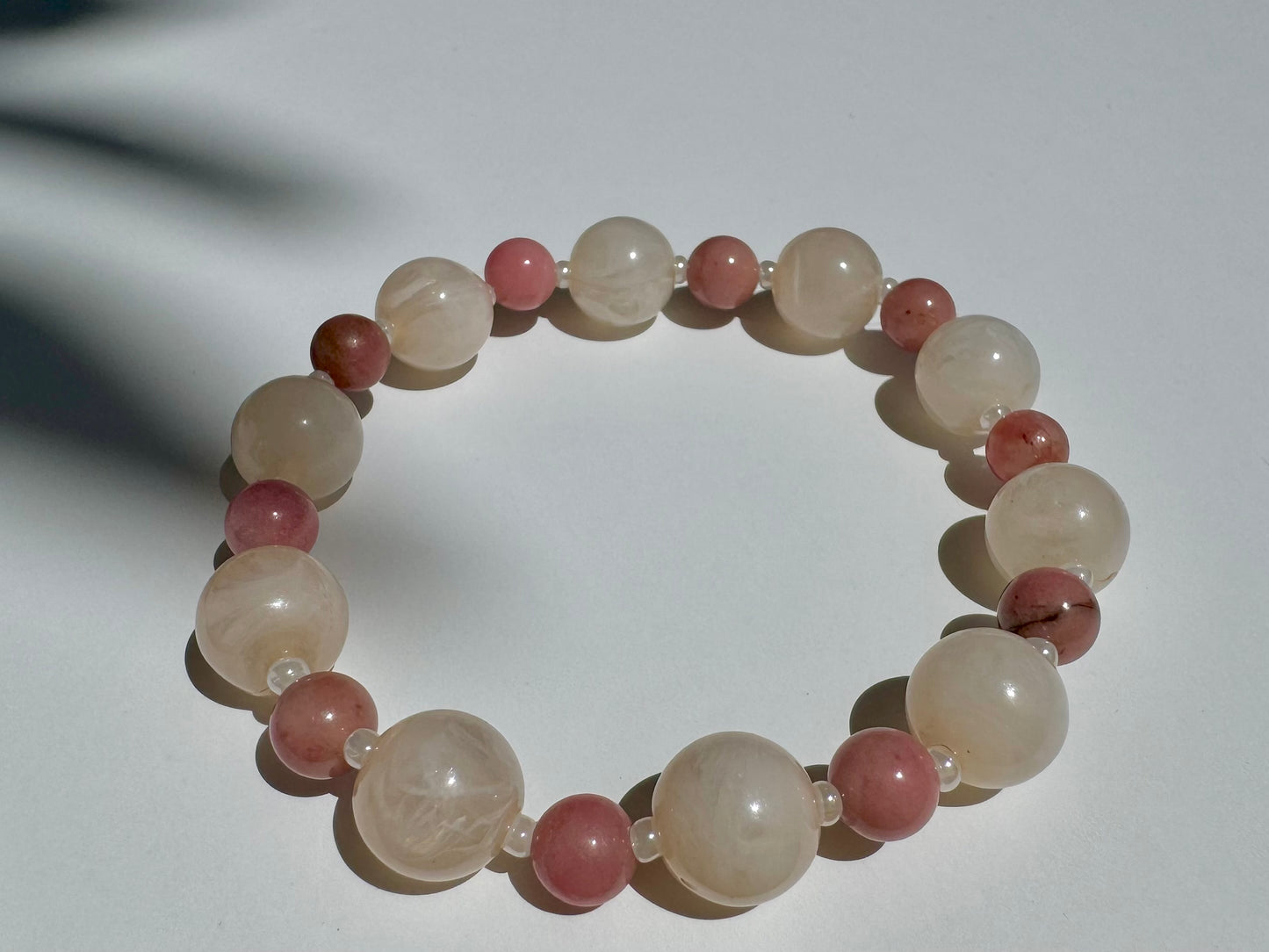 "Ro Ro Rosey" Upcycled Beaded Stretch Bracelet (1/1)