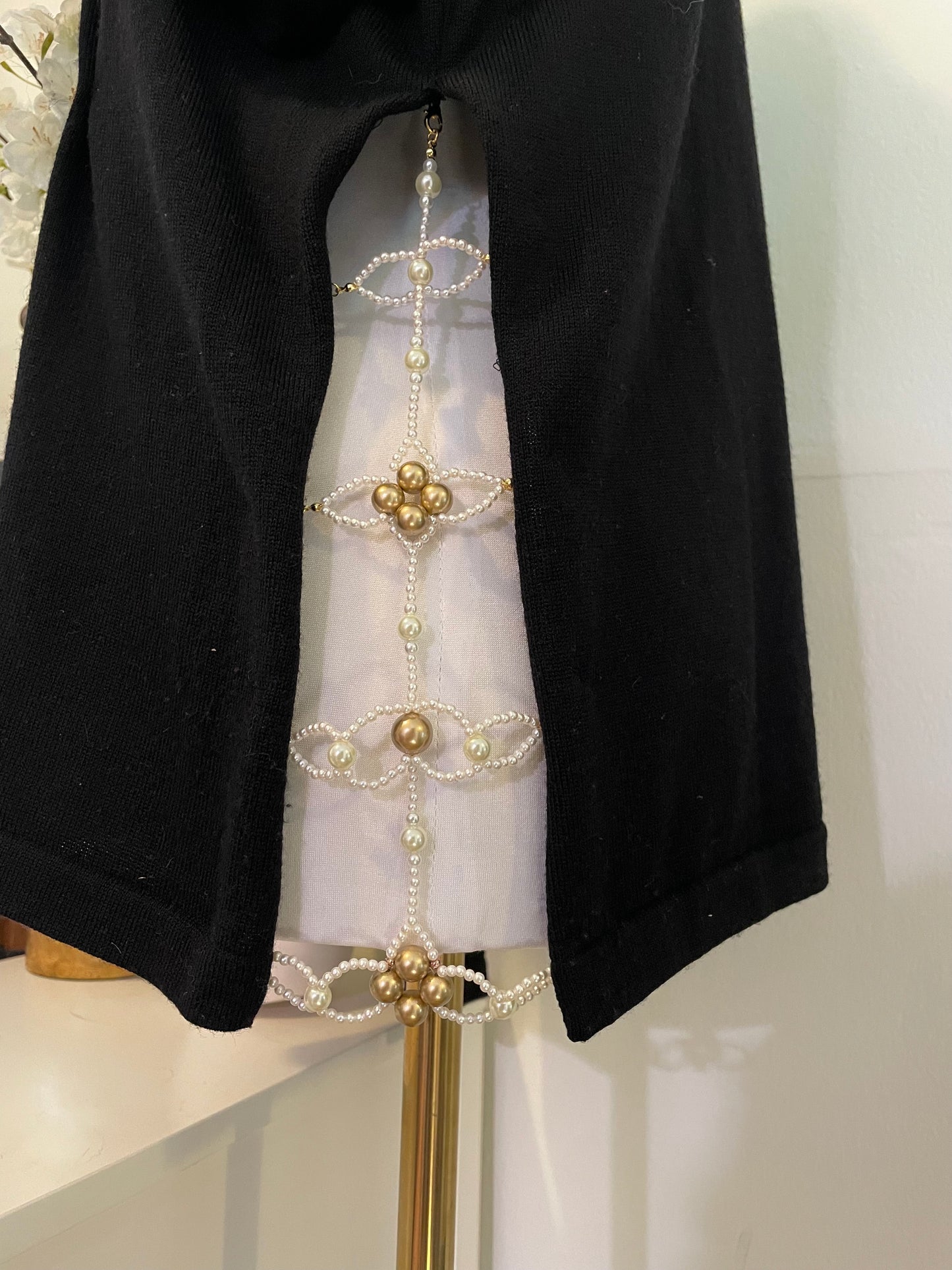"Manhattan" Beadazzled Vintage Wool Turtleneck