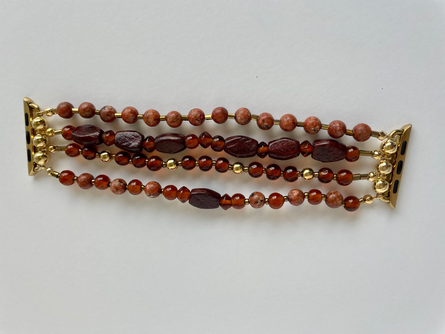 "Time Loves a Hero" Beaded Apple Watch Band