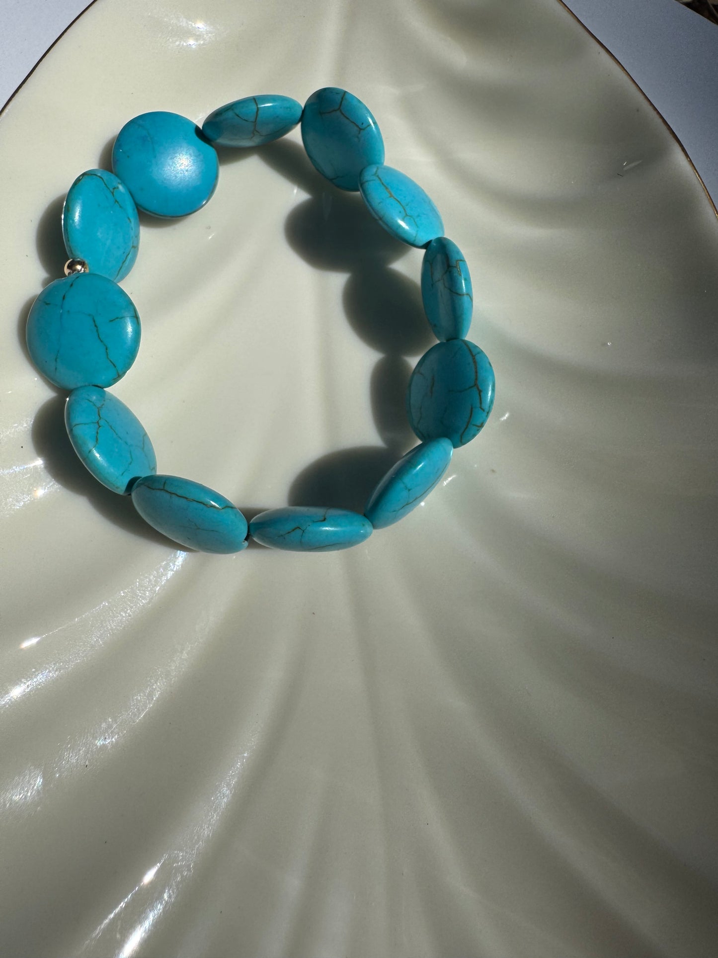 "Mr. Blue Sky" Upcycled Beaded Stretch Bracelet