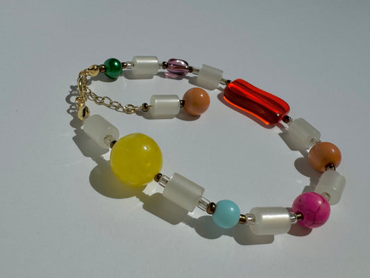 "Candy Girl" Upcycled Beaded Clasp Bracelet 7.5-8.5" (1/1)