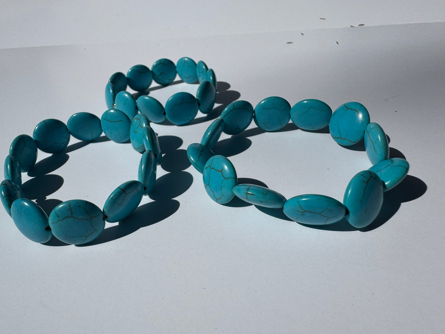 "Mr. Blue Sky" Upcycled Beaded Stretch Bracelet