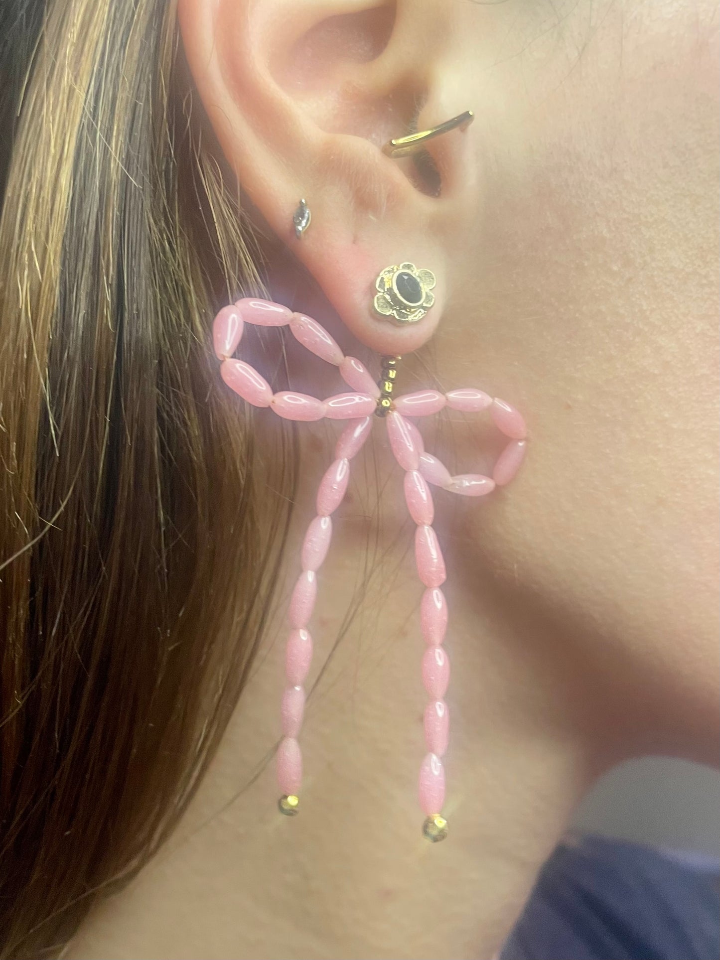 "Bow Down" Beaded Bow Statement Earring Jackets