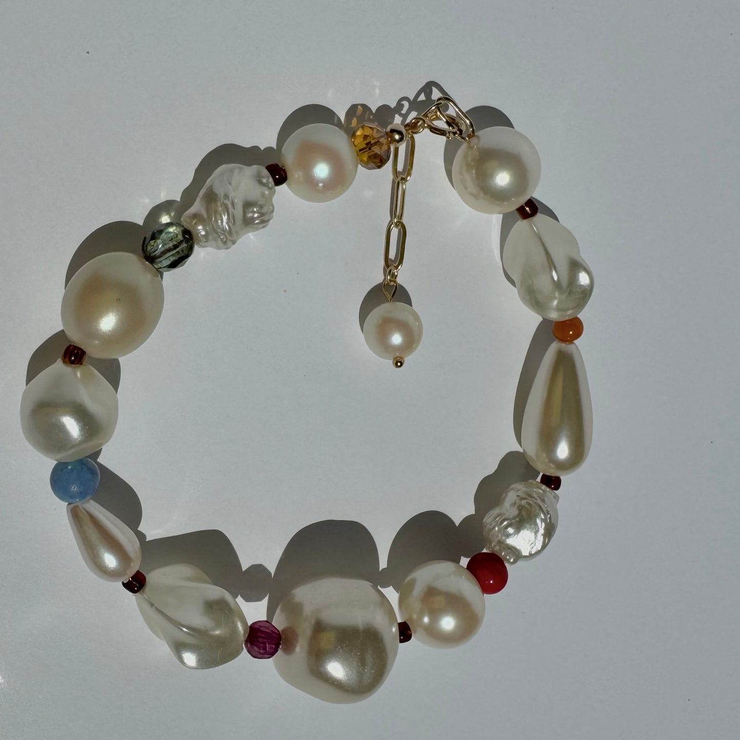 "Coloring Outside The Lines" Upcycled Beaded Clasp Bracelet 8-9" (1/1)