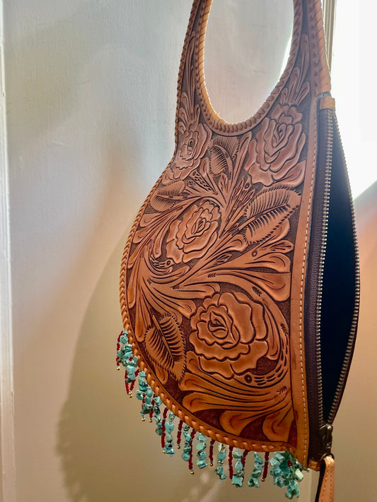 "Singing Winds" Beadazzled Leather Handbag