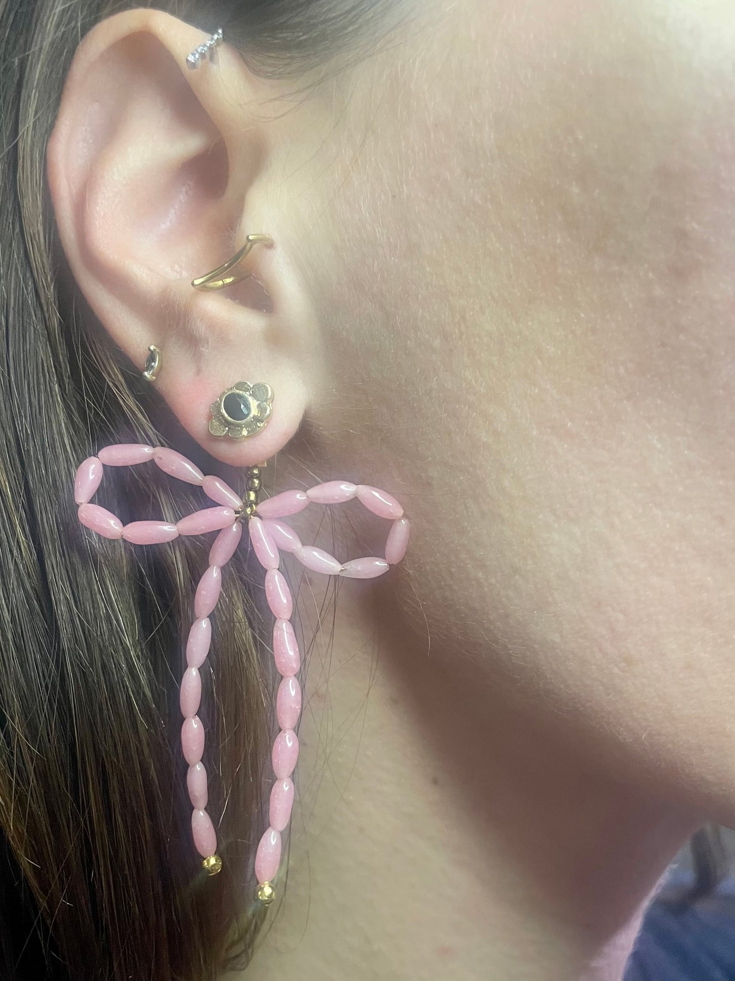"Bow Down" Beaded Bow Statement Earring Jackets