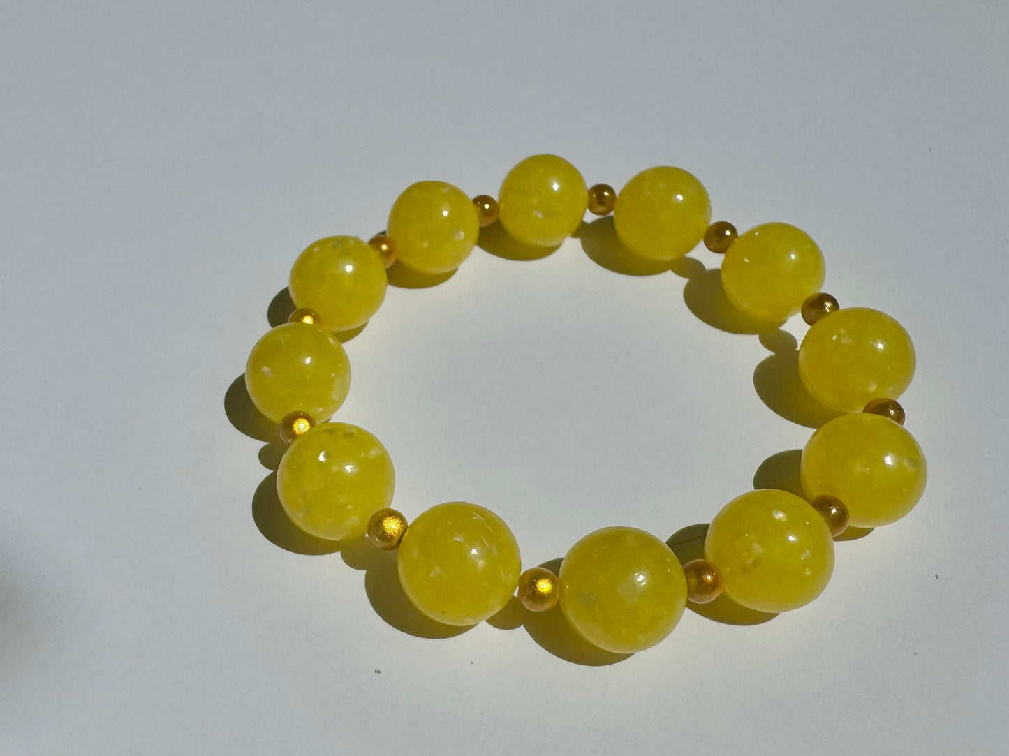 "Good Day Sunshine" Upcycled Beaded Stretch Bracelet (2/2)