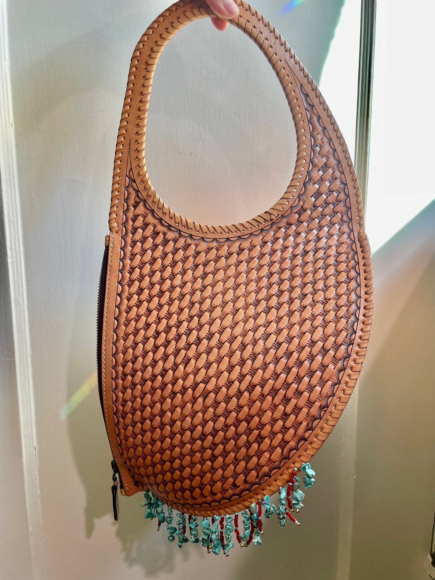 "Singing Winds" Beadazzled Leather Handbag