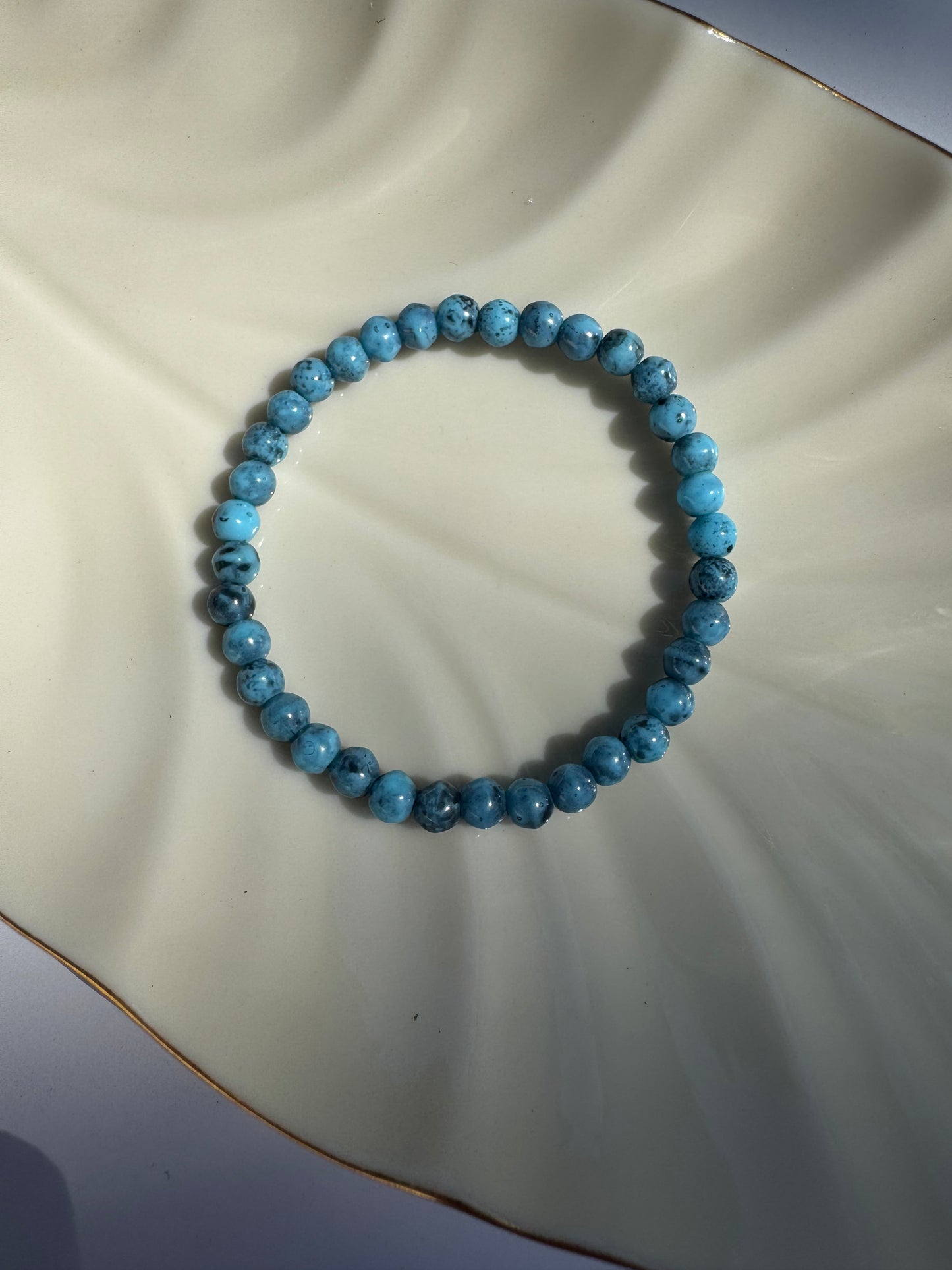 "Ocean Eyes" Upcycled Beaded Stretch Bracelet