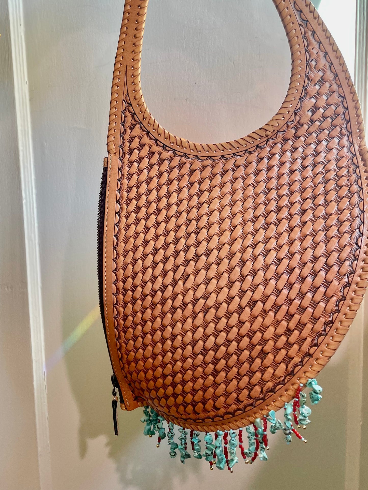 "Singing Winds" Beadazzled Leather Handbag
