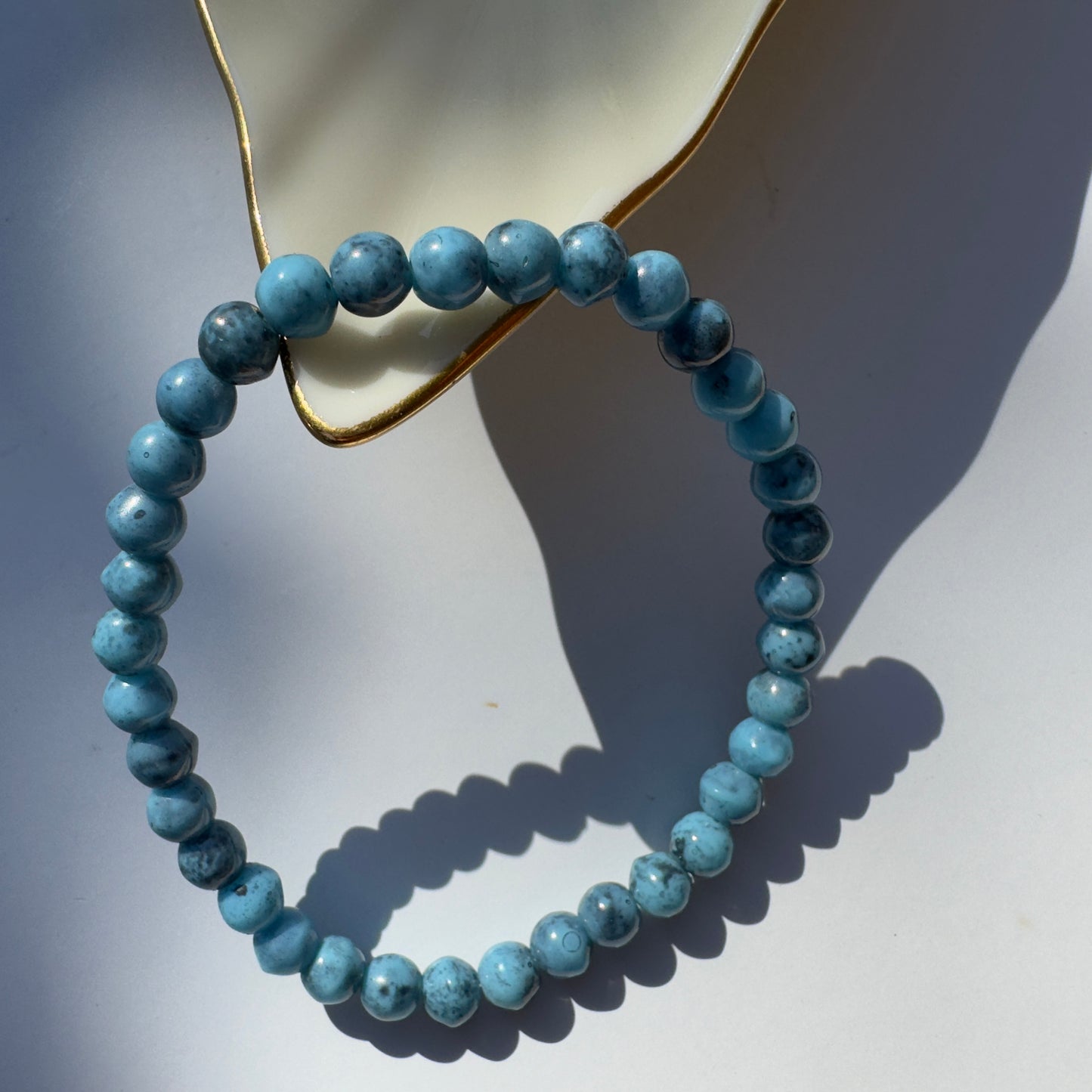 "Ocean Eyes" Upcycled Beaded Stretch Bracelet