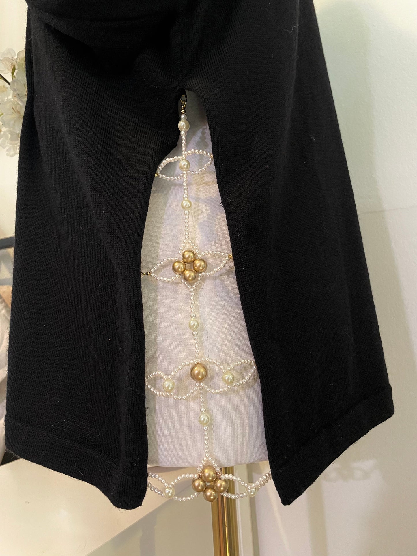 "Manhattan" Beadazzled Vintage Wool Turtleneck