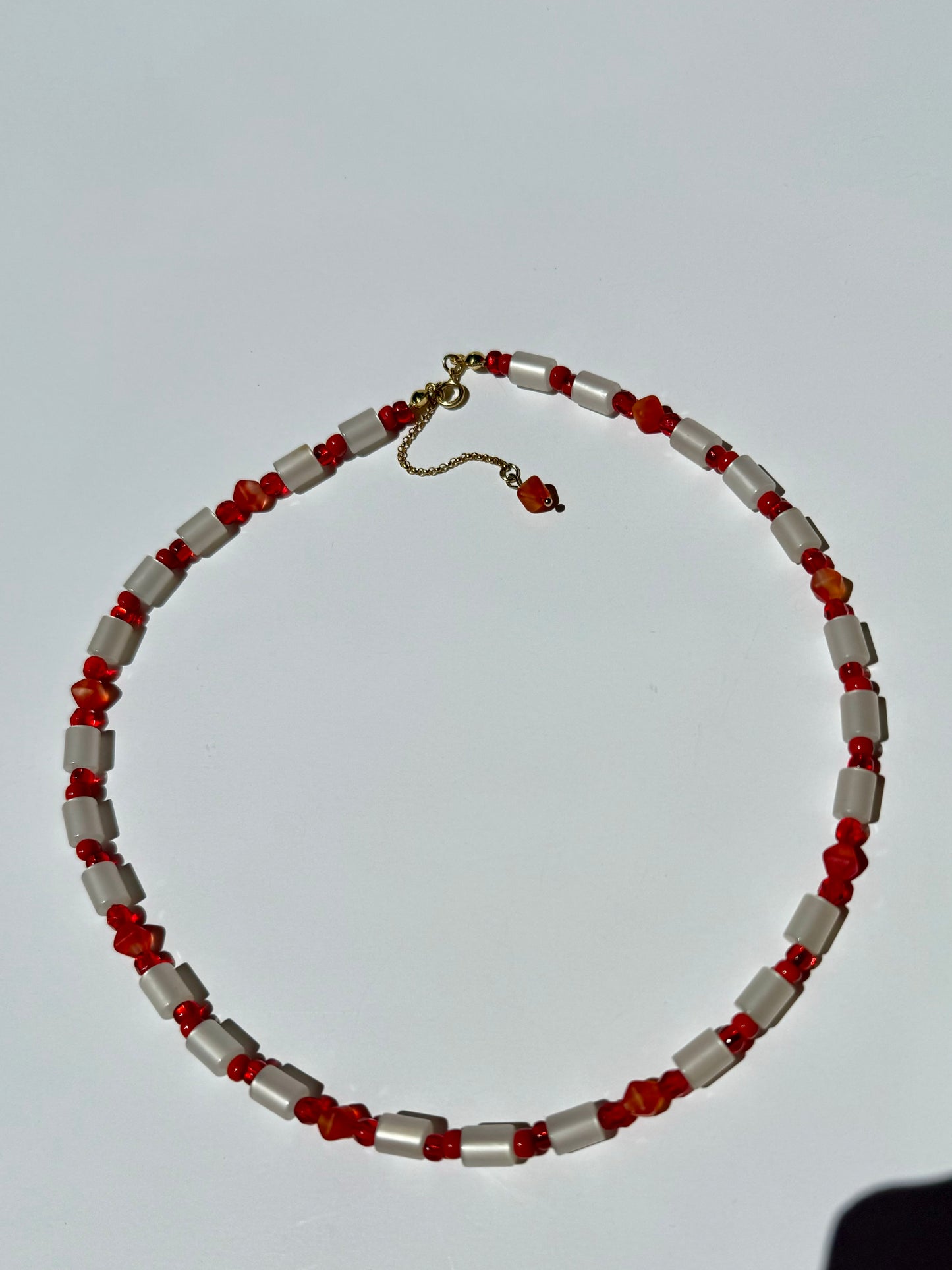 "Set My Heart on Fire" Upcycled Beaded Choker Necklace 14" (1/1)