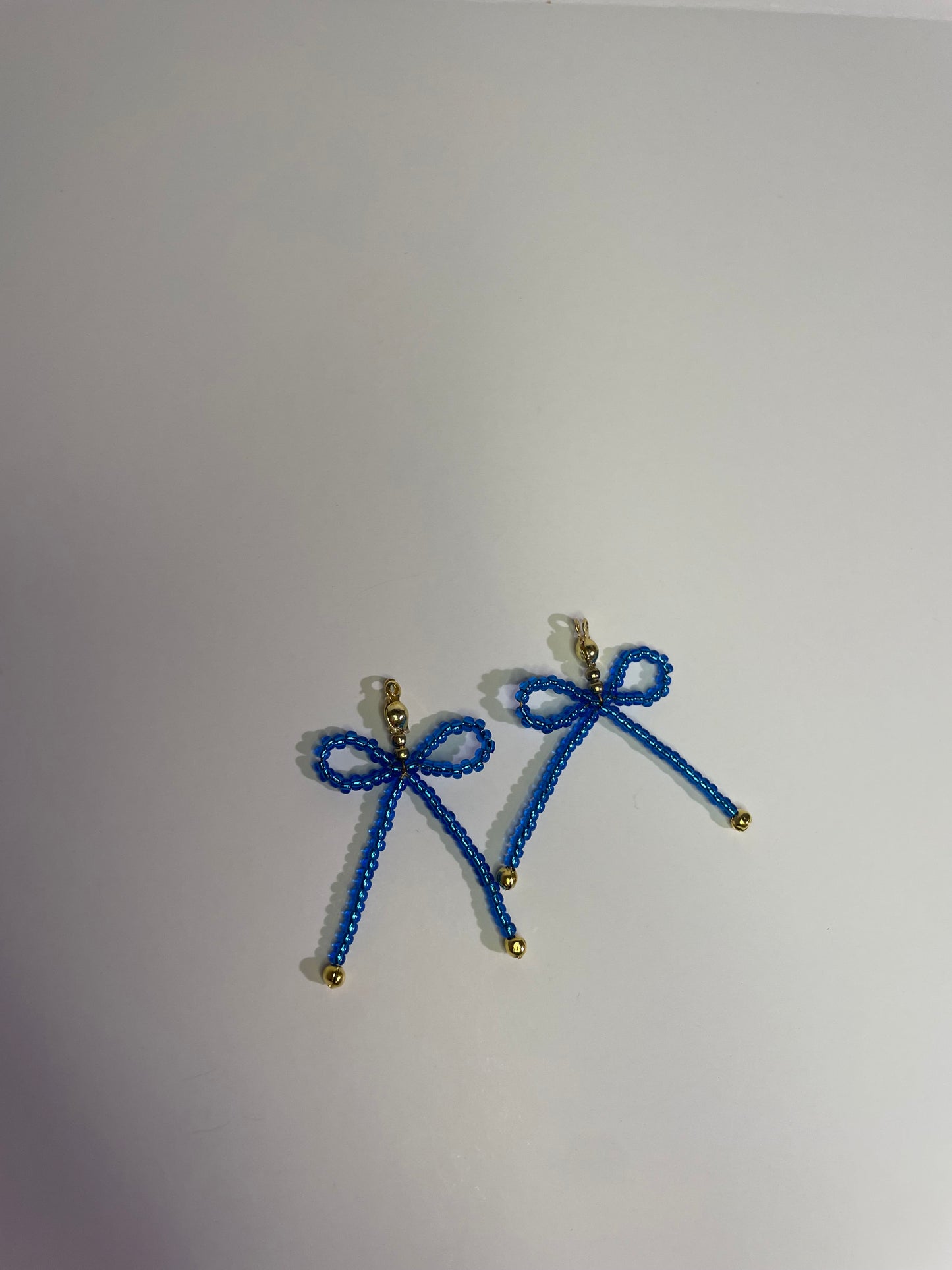 "Blue Christmas" Beaded Bow Statement Earring Jackets