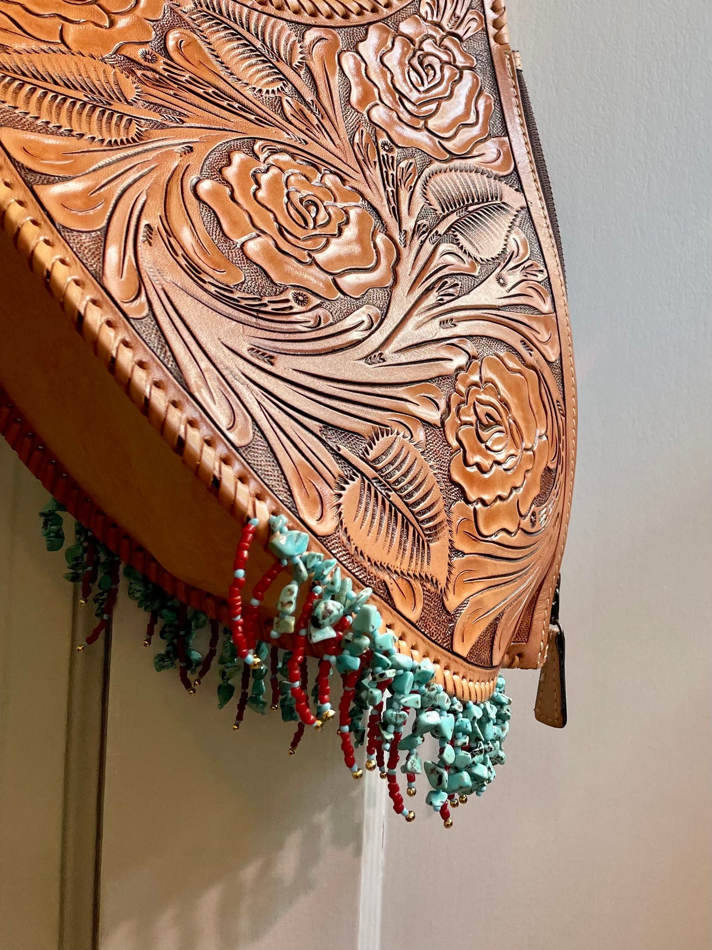 "Singing Winds" Beadazzled Leather Handbag