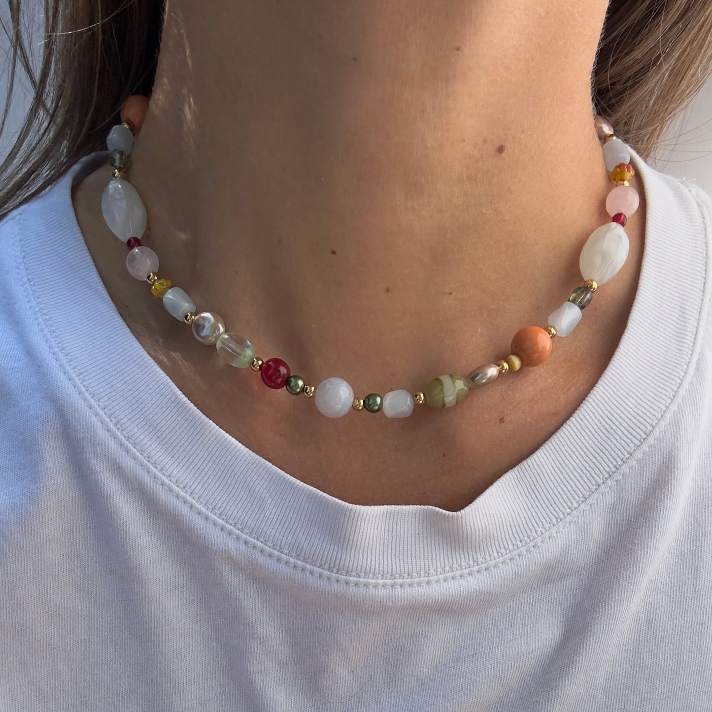 "Be Your Girl" Upcycled Beaded Choker