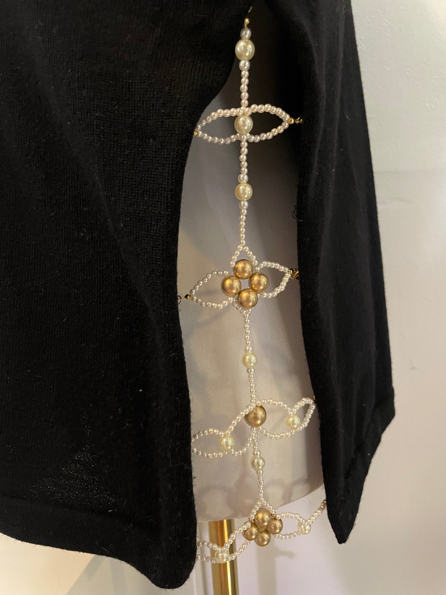 "Manhattan" Beadazzled Vintage Wool Turtleneck