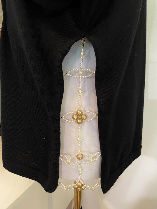 "Manhattan" Beadazzled Vintage Wool Turtleneck