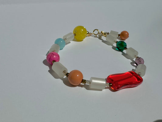 "Candy Everybody Wants" Upcycled Beaded Clasp Bracelet 7.5-8.5" (1/1)