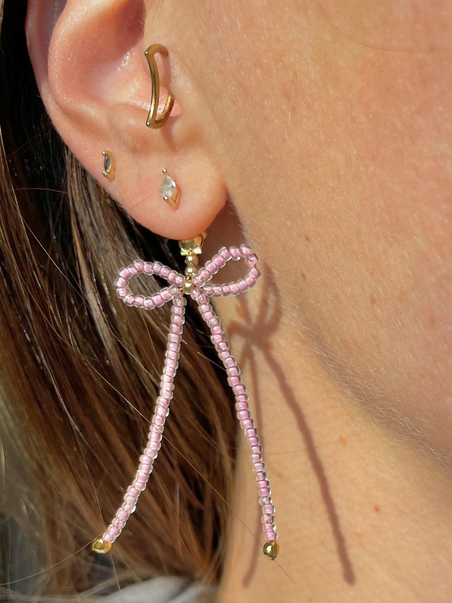 "Weekend Love" Beaded Bow Statement Earring Jackets