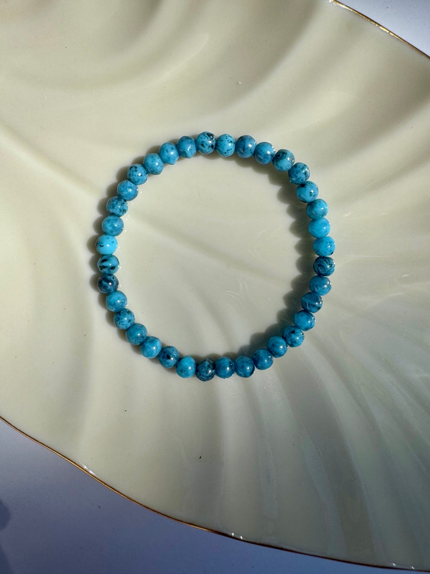 "Ocean Eyes" Upcycled Beaded Stretch Bracelet
