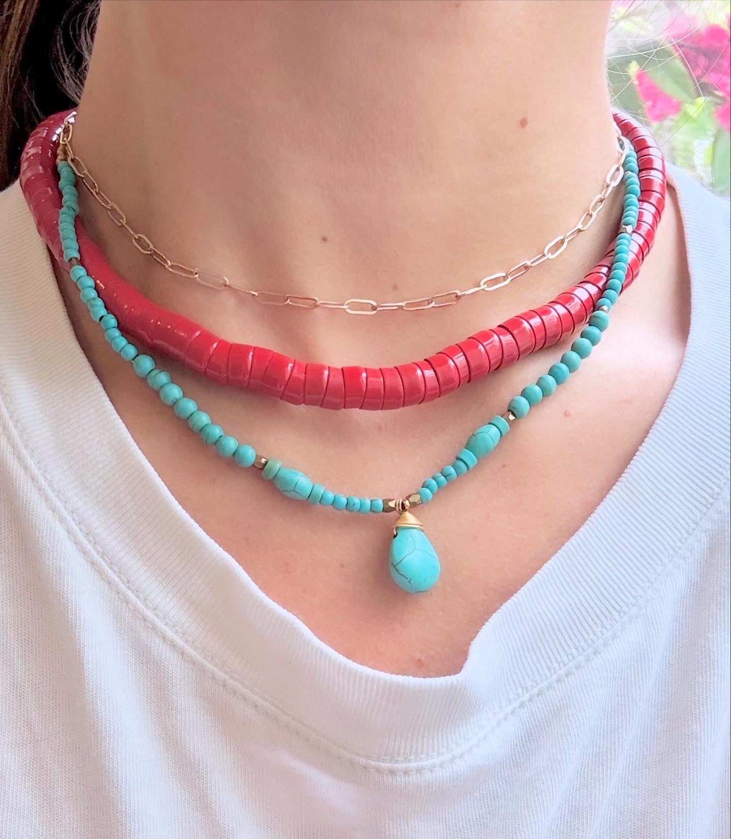"Fire on the Mountain" Upcycled Beaded Choker Necklace