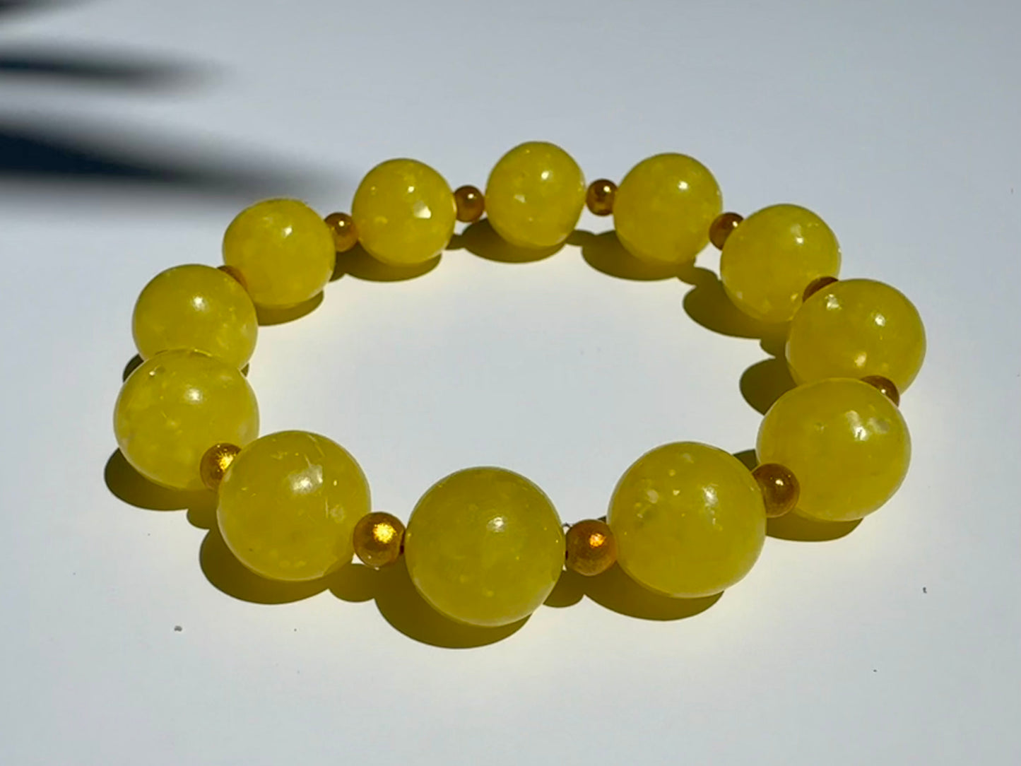 "Good Day Sunshine" Upcycled Beaded Stretch Bracelet (2/2)