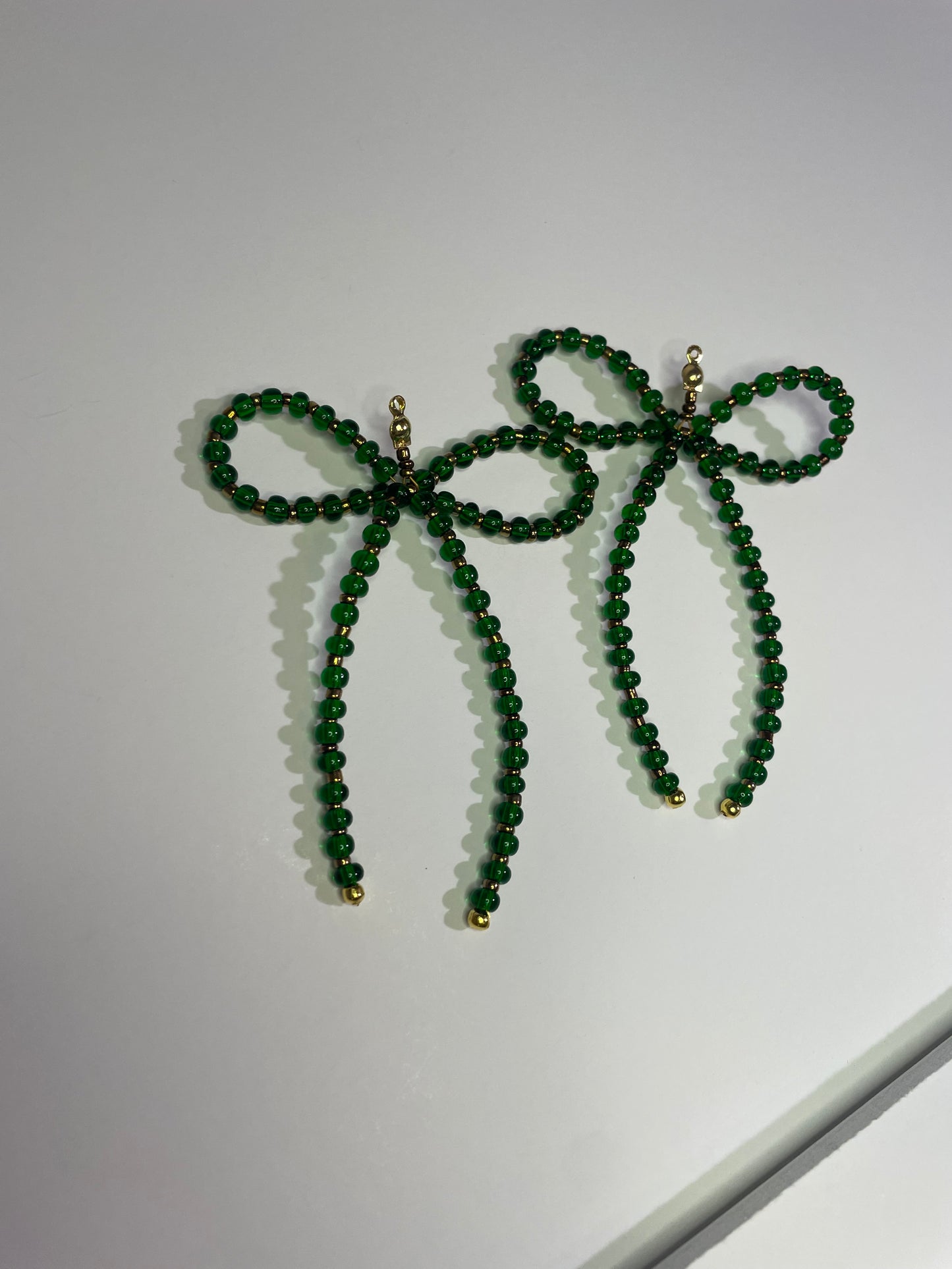 "Big Green Country" Beaded Bow Statement Earring Jackets