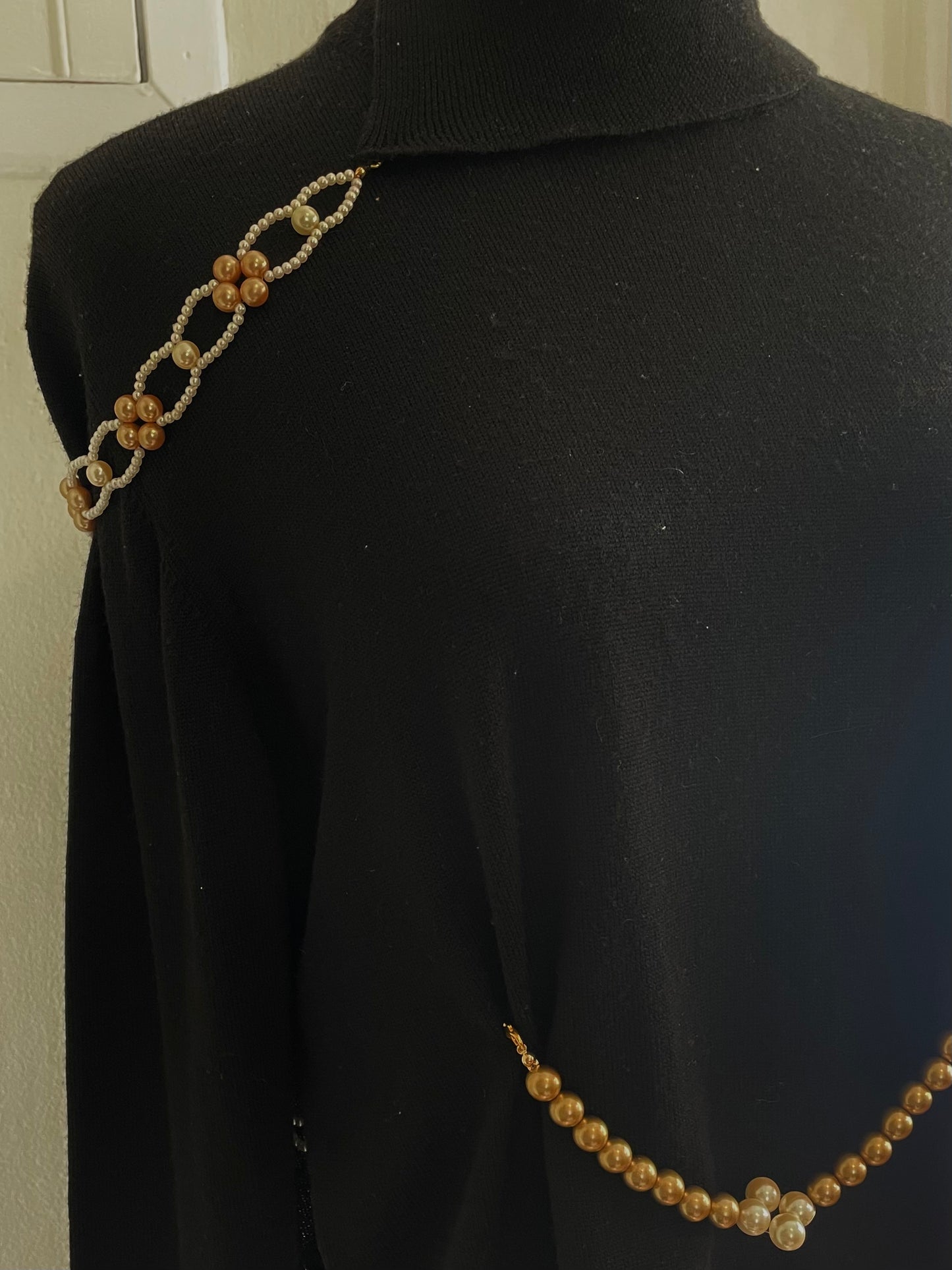 "Manhattan" Beadazzled Vintage Wool Turtleneck