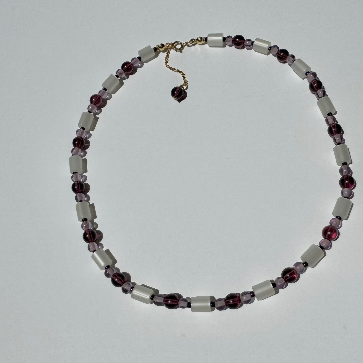 "Violet Hill" Upcycled Beaded Choker Necklace 14" (1/1)