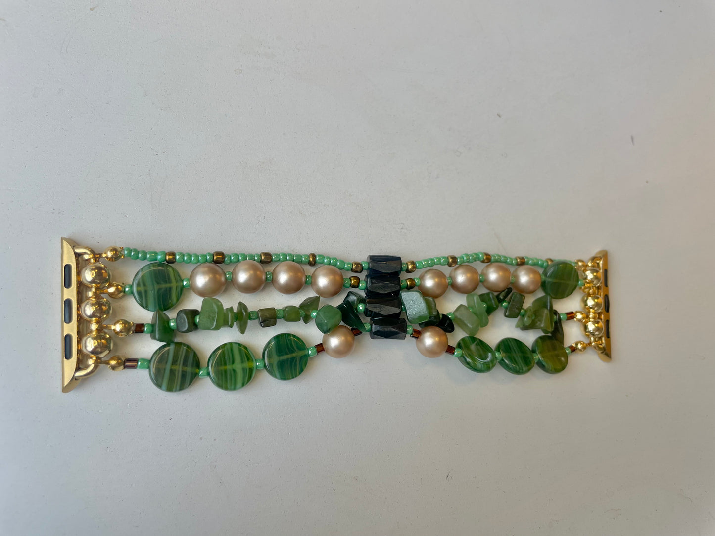 Watching the Wheels Beaded Apple Watch Band