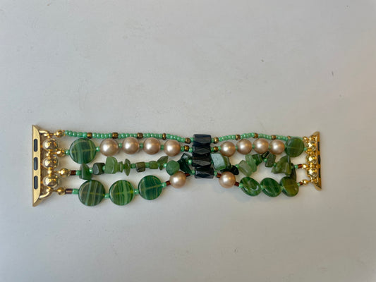 Watching the Wheels Beaded Apple Watch Band