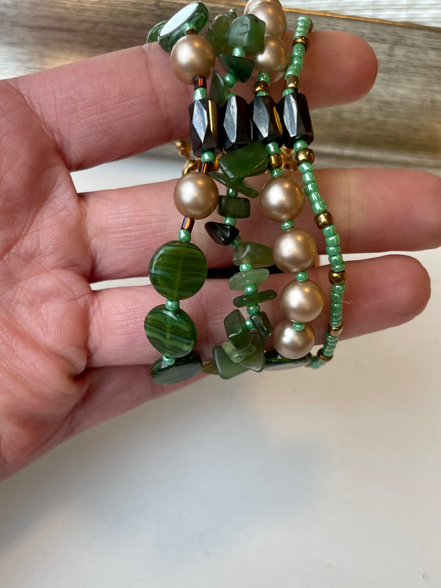 Watching the Wheels Beaded Apple Watch Band