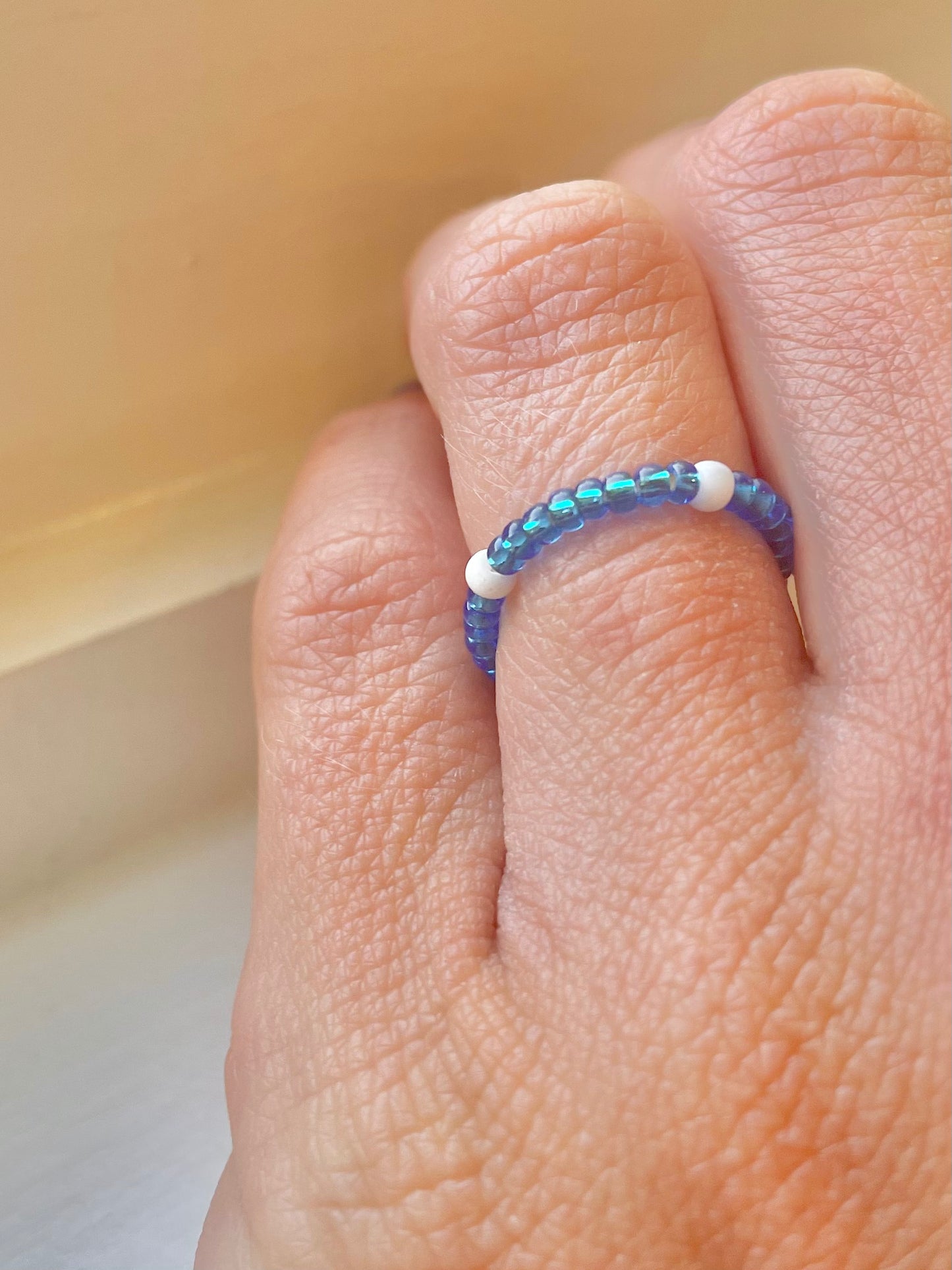 SOS Beaded Stretch Ring