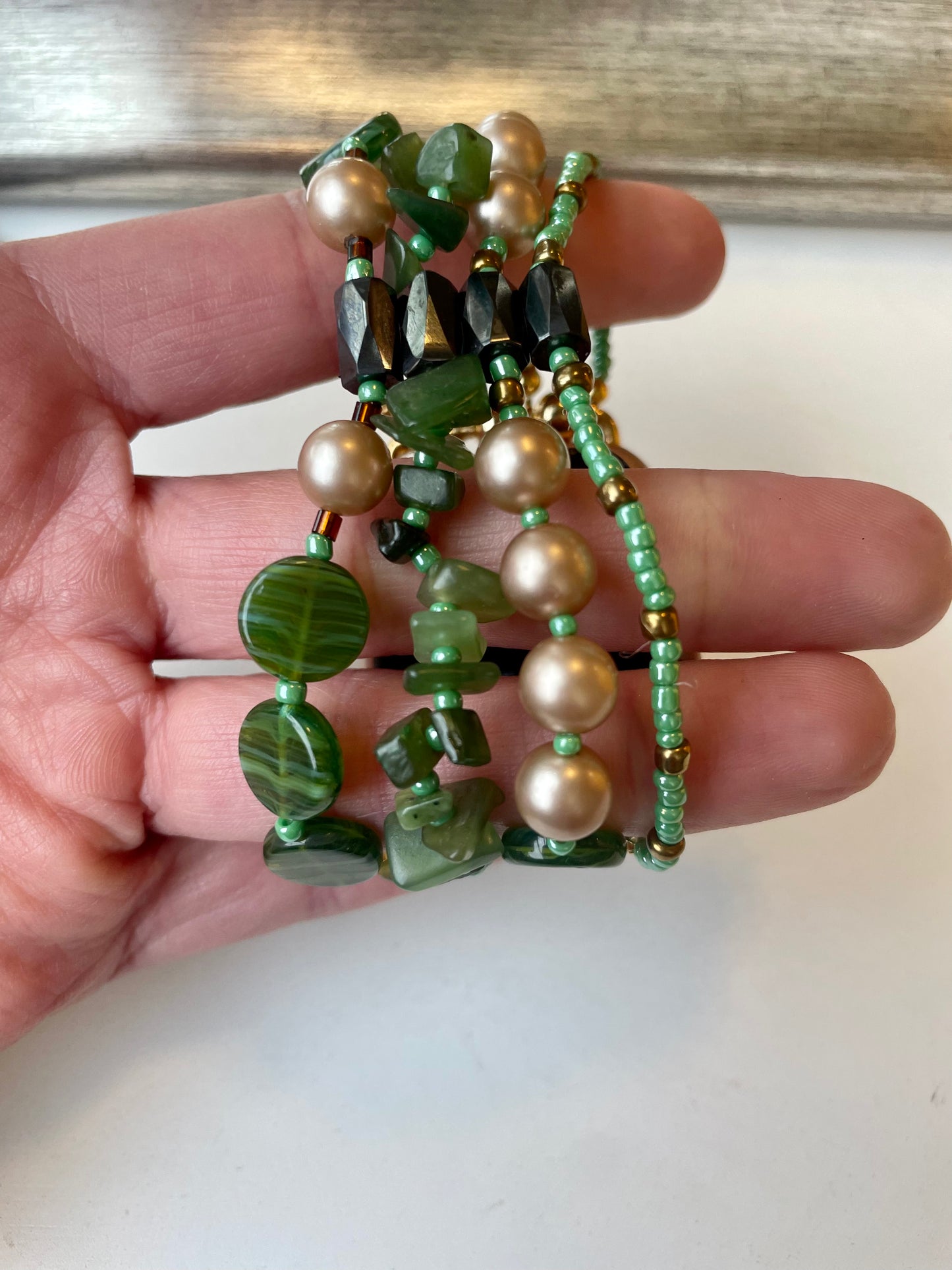 Watching the Wheels Beaded Apple Watch Band